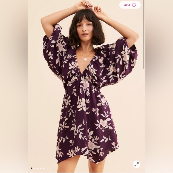 Free People Dresses & Skirts - Free People Long Sleeve Purple Floral Dress